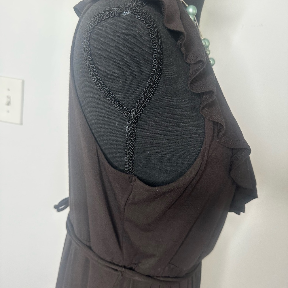 New York & Company Chocolate Ruffle Midi Dress - Picture 6 of 7